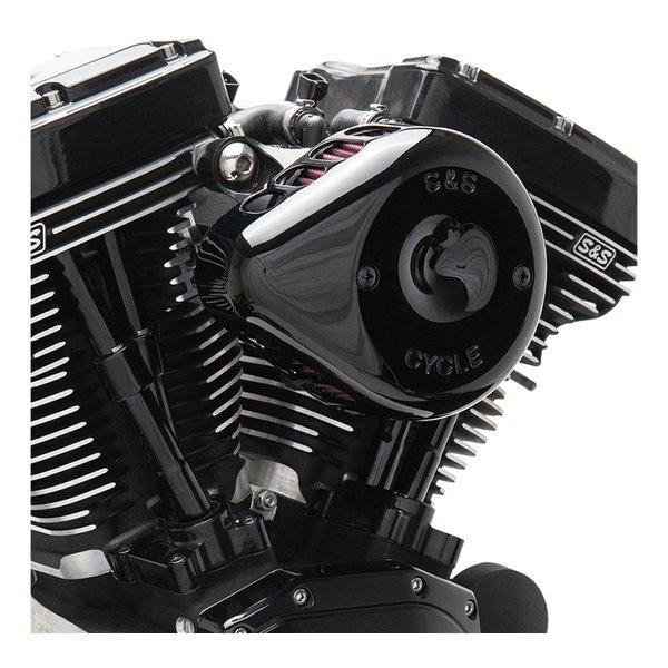 S\u0026S Cycle Inc（エスアンドエスサイクル） ステルス エアクリーナーキット ミニティアドロップ グロスブラック 170-0450(2625132)の画像