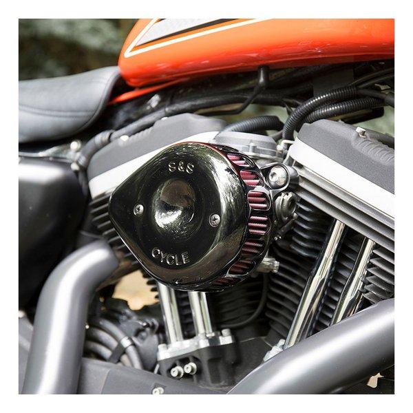S\u0026S Cycle Inc（エスアンドエスサイクル） ステルス エアクリーナーキット ミニティアドロップ グロスブラック 170-0450(2625132)の画像