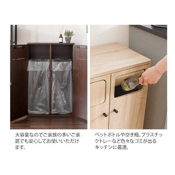 宮武製作所 ミヤタケセイサクジョ 木製ダブルプッシュダストボックス Empro エンプロー ゴミ箱/45L/ブラウン DB-802R/ブラウン(2642197)の画像