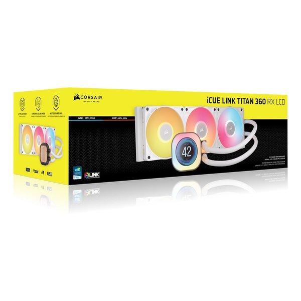 CORSAIR コルセア 水冷一体型CPUクーラー iCUE LINK TITAN 360 RX RGB LCD White 120mmファン3基 CW-9061026-WW(2642924)_18