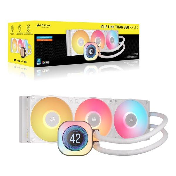 CORSAIR コルセア 水冷一体型CPUクーラー iCUE LINK TITAN 360 RX RGB LCD White 120mmファン3基 CW-9061026-WW(2642924)_19