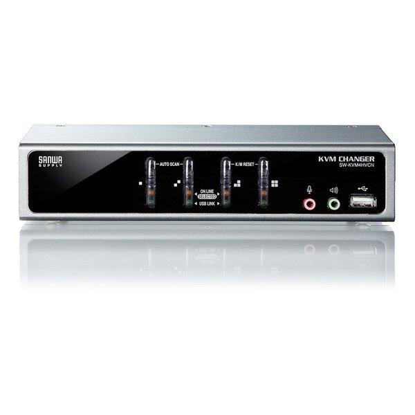 SANWA SUPPLY サンワサプライ 4ポートKVMスイッチ SWKVM4HVCN(2404022)の画像