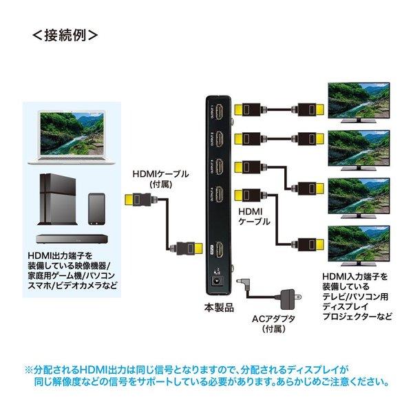 SANWA SUPPLY サンワサプライ 4K/60Hz・HDR対応HDMI分配器 4分配 VGA