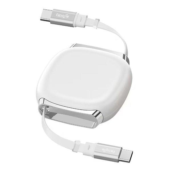 FREEDOM（フリーダム） TYPE-Cマグネット式収納巻き取りPD100Wケーブル クラシックホワイト FUSB-CCAR101WH ...