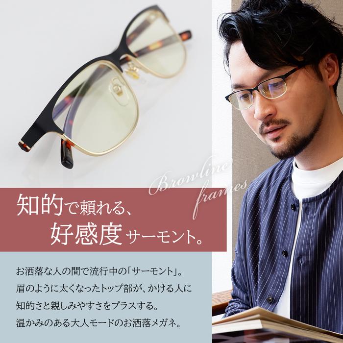 老眼鏡に見えない おしゃれ 度数0.5 から メンズ 男性 40代 50代 男女兼用 サーモント ブルーライトカット 人気 名古屋眼鏡 レディース 丸顔 4974 | 名古屋眼鏡 | 02