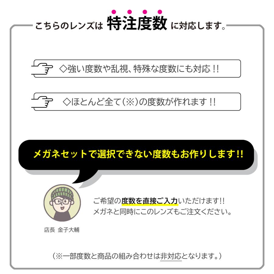 【特注レンズ】度数を自由にご入力いただけます　内面非球面アクロライト167（2枚1組）　※本品のみではお買い求めいただけません。 |  | 01