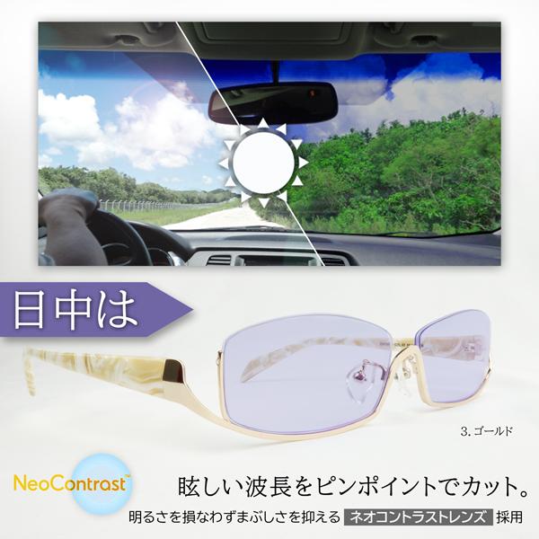 円 贈答品 アンダーリム 逆ナイロール 度付きサングラス 夜の運転 メガネ 薄い色 ちょい悪 ネオコントラスト 紫竜 バイク ドライブ Uvカット ハーフリム