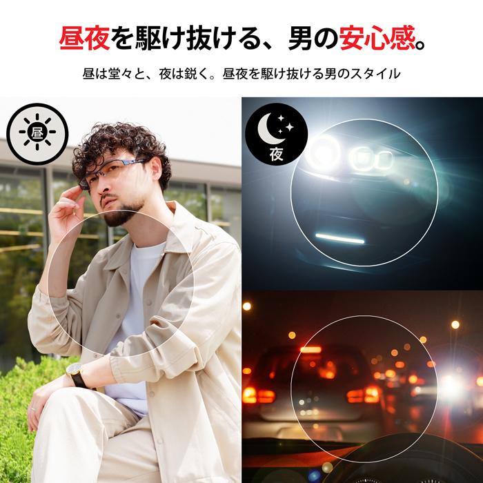夜間運転対応 昼夜兼用 サングラス ドライバーズアイ ちょい悪 メンズ 度付き 伊藤光学 日本製レンズ 秀虎 |  | 07