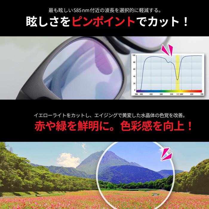 サングラス 昼夜兼用 ネオコントラスト 偏光 調光 メンズ 日本製レンズ