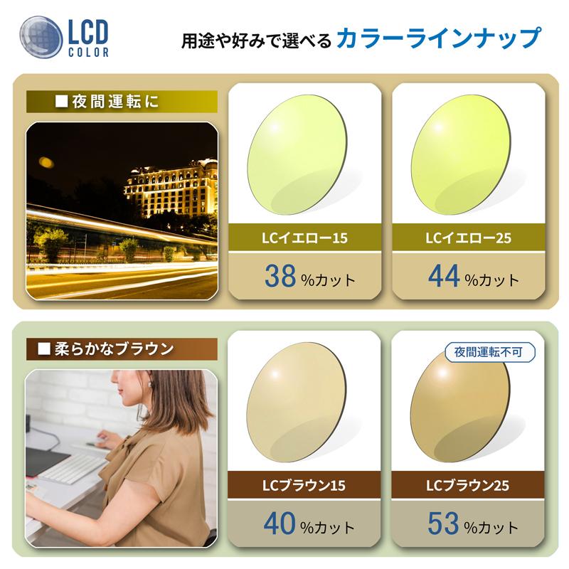 イトーレンズ LCDカラー料金（2枚1組）ブルーライトカット 度付き 度