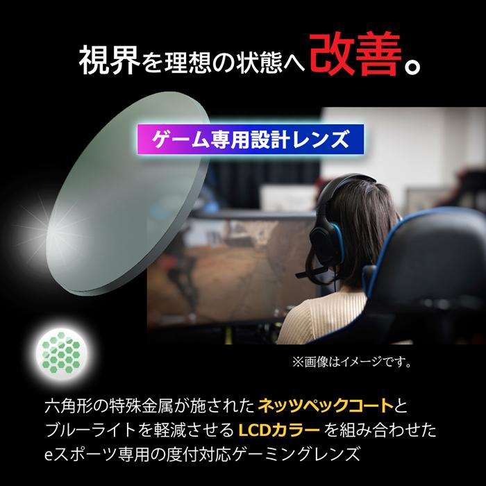 ゲーミングレンズ 度付き 度なし 1.60非球面オプションレンズ（2枚1組）※本品のみではお買い求めいただけません ネッツペック ブルーライトカット |  | 01