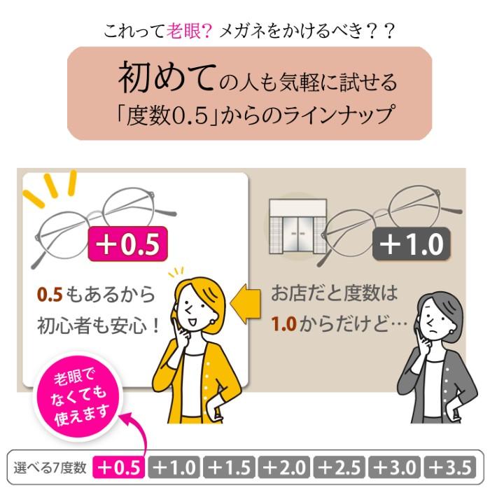 老眼鏡 おしゃれ 度数0.5 から レディース 女性 40代 50代 男女兼用 鼻パッド ボストン ブルーライトカット 人気 柔かいメガネ 老眼鏡に見えない シニアグラス |  | 15