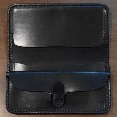 CBM185-ブラック-CBM185マチ付きロングウォレット-黒羽（CROW：クロウ