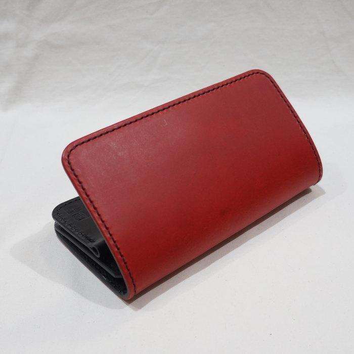 CBM195-2ND-RDxBK-CBM195マチ付きロングウォレット-CBM1952ND-黒羽