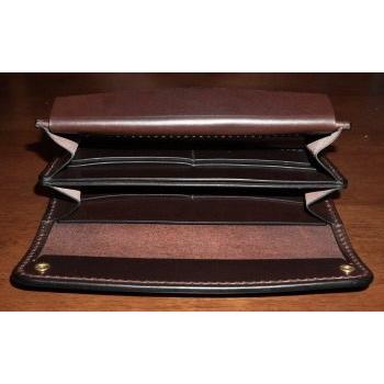 WAL-ADV-ダークブラウン-WAL-ADVロングウォレット-WALADV-黒羽（CROW：クロウ)ロングウォレット(長財布)の画像