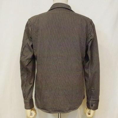 【美品】デラックスウェア ベージュ ヒッコリー ストライプ シャツ M 美品】デラックスウェア ベージュ ヒッコリー ストライプ シャツ M