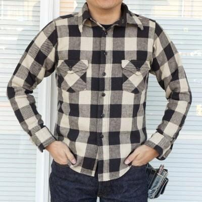 デラックスウェア　DELUXEWARE HV-23 TYRANT ネルシャツ DELUXEWARE（デラックスウエア） HV-23-アイボリー-TYRANT-HV23