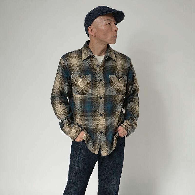 DELUXEWARE HV-54 BL BLUE OMBRE SHIRT HV54 デラックスウエア DELUXEWARE HV-54 BL BLUE OMBRE SHIRT HV54 デラックスウエア