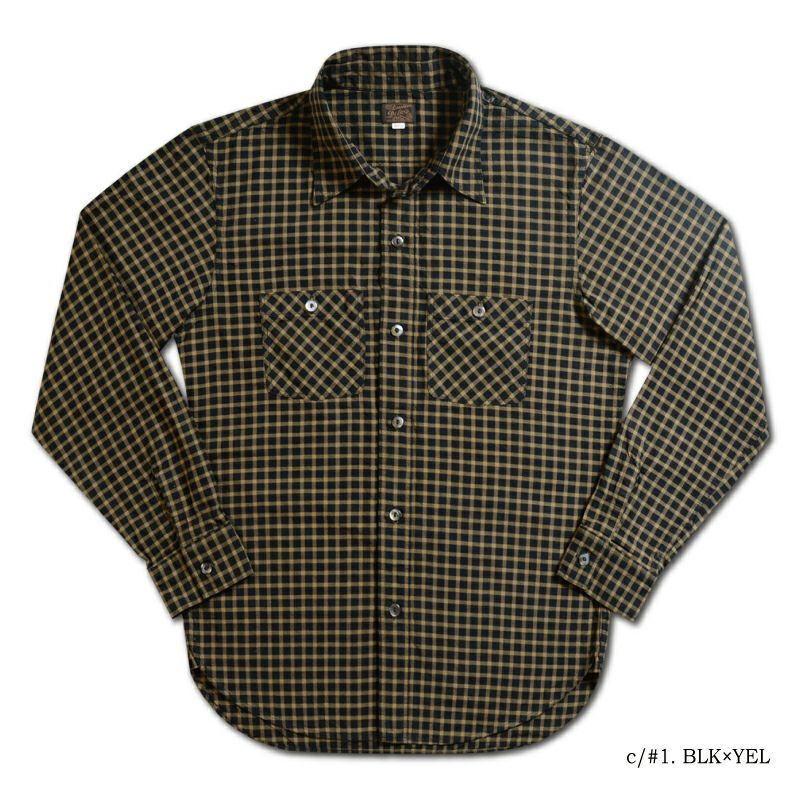 デラックスウェア DELUXEWARE 長袖 スルー ギンガムチェック シャツ LV-24 DELUXEWARE（デラックスウエア） LV-24-スルーギンガムチェックシャツ