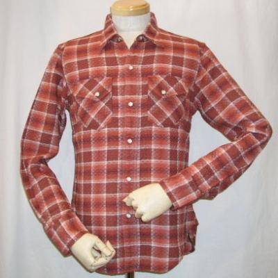 WWS-07-レッド-50Sウエスタンワークシャツ長袖-WWS07-DELUXEWARE-デラックスウエアシャツ
