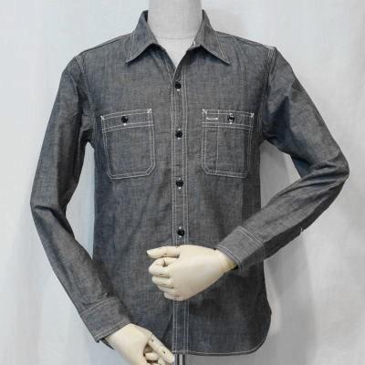 The Flat Head 7116W-ブラック-シャンブレーワークシャツ長袖7116 