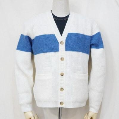 CL-KC002-IV-ウールニットボーダーカーディガン002-CLKC002-FLATHEAD-ニットカーディガン-Club Label-クラブレーベル-セーター | The Flat Head