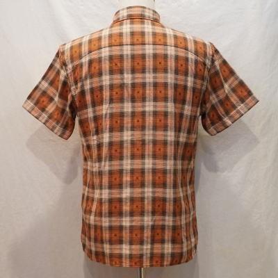 CO-09HW-オレンジ-ネイティブチェックワークシャツ09半袖-CO09HW-FLATHEAD-フラットヘッドシャツ｜e2nd｜02