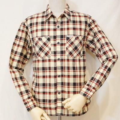 CO-23W-イエロー-チェックワークシャツ23長袖-CO23W-FLATHEAD-フラット 