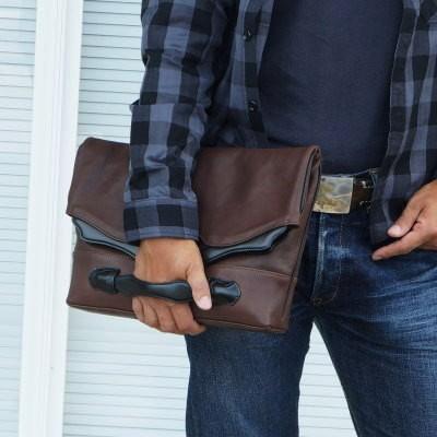 THE FLAT HEAD / クラッチバッグ/レザー/ブラウン/CSB-001/STOCKBURG The Flat Head（フラッドヘッド） CSB-001-ブラウンブラック-レザー