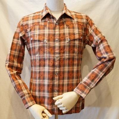 CW-68W-オレンジ-ネイティブチェックウエスタンシャツ68長袖-CW68W-FLATHEAD-フラットヘッドシャツ(11713円)