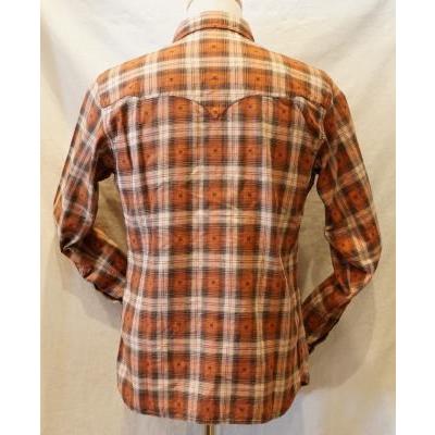 CW-68W-オレンジ-ネイティブチェックウエスタンシャツ68長袖-CW68W-FLATHEAD-フラットヘッドシャツ CW FLATHEAD
