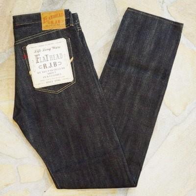 R.J.B THE FLAT HEAD D110FXR セルビッジデニムパンツ The Flat Head（フラッドヘッド） D110FXR-オーバーラップステッチYE