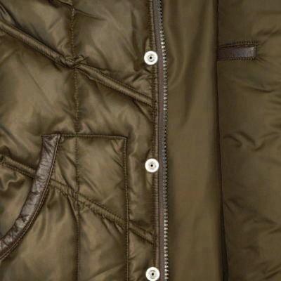 DWV-12-カーキダークブラウン-キルティングダウンベスト12-DWV12-FLATHEAD-フラットヘッドダウンベストの画像