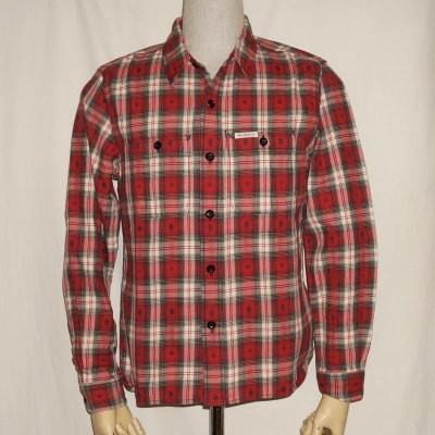 The Flat Head（フラッドヘッド） F-SCO-004L-レッドホワイト-ネイティブチェックシャツ004長袖-FSCO004L ...