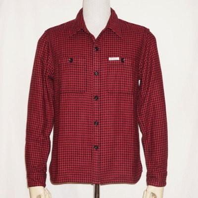 F-SNO-102L-ブラックレッド-千鳥柄ネルシャツ102L-FSNO102L-FLATHEAD-フラットヘッドシャツ-HOUNDS TOOTH NEL SHIRT-ワークシャツ