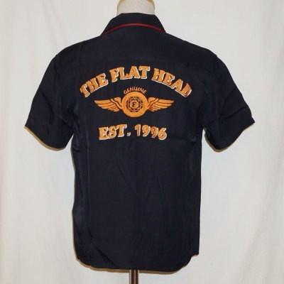 ウェア・シャツ THE FLAT HEAD Cadillac Ranch Long Beach FLAT HEAD ボーリングシャツ 半袖 （新品】新品 アウトレット