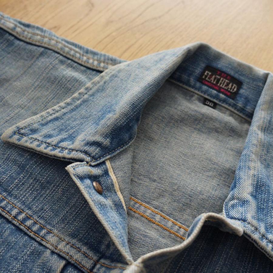 FN-OJ-D101C 14.5oz 左綾ジンバブエコットン デニムジャケット 40sモデル リアルエイジング加工 FNOJD101C FLATHEAD フラットヘッド DENIMJACKET デニムジャケッの画像