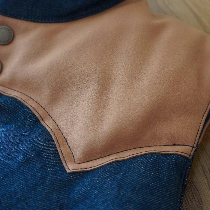 FN-OJ-DPV001 12.5oz DENIM PUFFER VEST FNOJDPV001 FLATHEAD フラットヘッド デニムベストの画像
