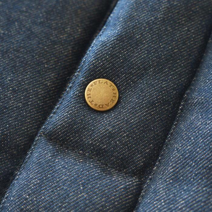 FN-OJ-DPV001 12.5oz DENIM PUFFER VEST FNOJDPV001 FLATHEAD フラットヘッド デニムベストの画像