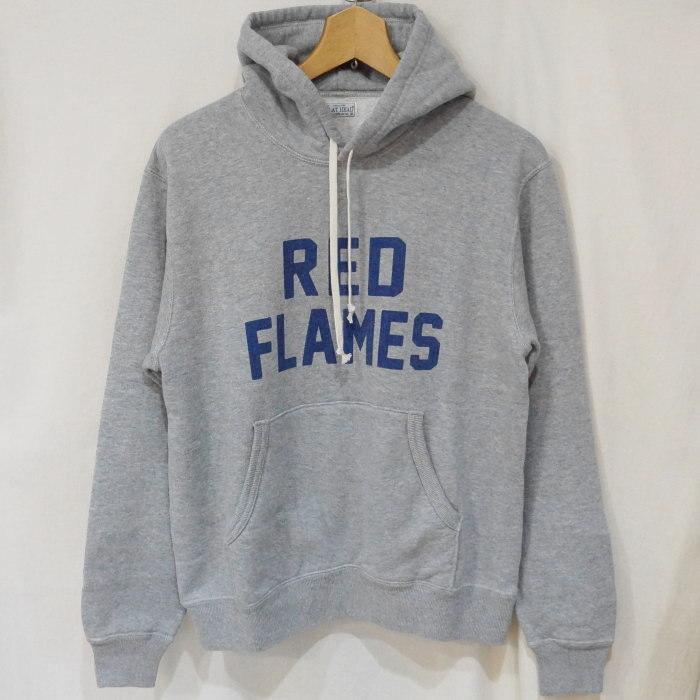 FN-SWP-202-GRY-RED FLAMES-FNSWP202-FLATHEAD-フラットヘッドパーカー
