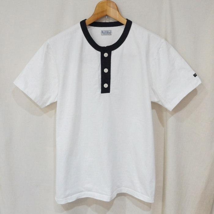 The Flat Head（フラッドヘッド） FN-TSH-002-WHxBK-ヘンリーネックT 