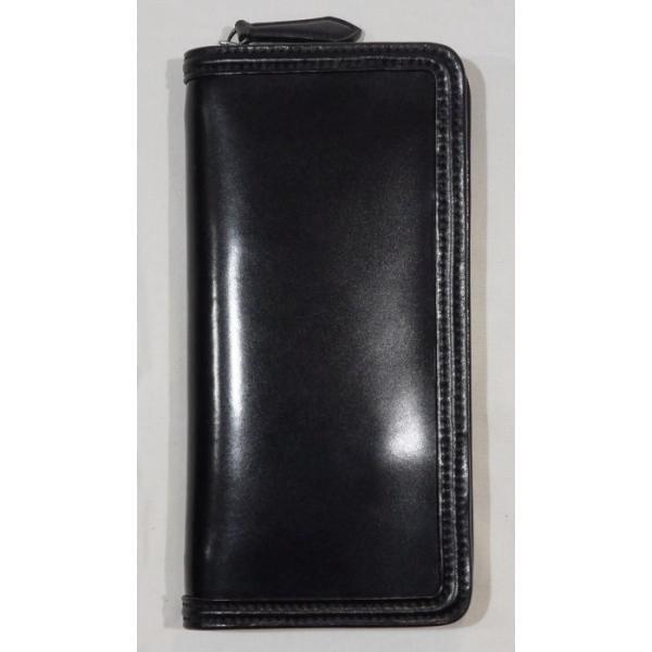 FN-WLZ1-3Z-BK-手縫いコードバンフルジップ ウォレットFNWLZ13Z(旧品番FH-WB004)-FHWB004-FLATHEAD-フラットヘッドロングウォレットの画像