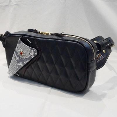 新品未使用 希少THE FLAT HEAD ショルダーバッグ The Flat Head HDB-02P-ブラックパイソン-ヴィンテージホース