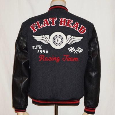 スタジャンフラットヘッドレザーブラック