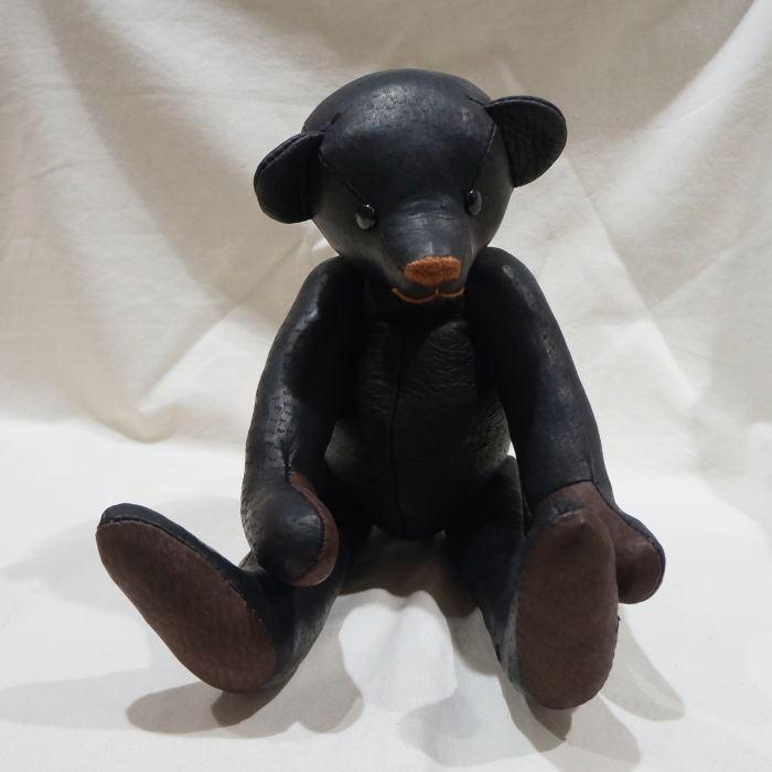 旧商品スペシャルプライス！RM-TEDDY-ブラック-ペッカリーレザーベア