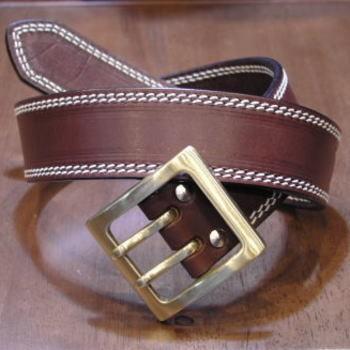 サムライジーンズ A105HS-極厚ステアハイドダブルステッチベルト