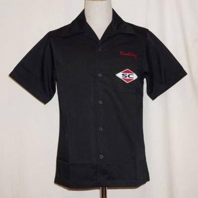 MCTC17「TC二輪車半袖オープンカラー半袖ワークシャツ」 サムライジーンズ 送料無料 日本製 サムライジーンズ MCTC17-ブラック-サムライ二輪車倶楽部TC二輪車半袖