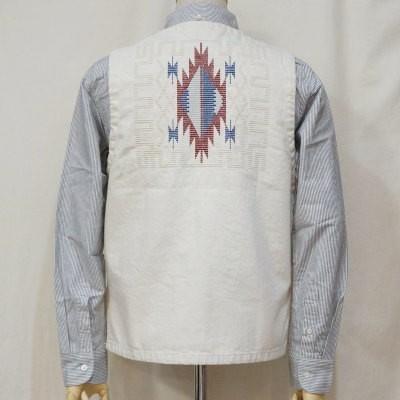 サムライジーンズ SCVS18-D-生成り-刺繍デニムベスト18-D-SCVS18D