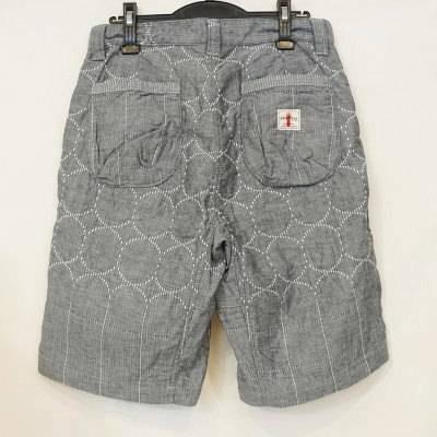 【SAMURAI JEANS】 刺し子 ショートパンツ サムライジーンズ SJSP15-02-ライトインディゴ-インディゴ刺し子
