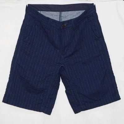 【SAMURAI JEANS】 刺し子 ショートパンツ サムライジーンズ SJSP18-SK01-濃インディゴ-二重織り刺し子ショート